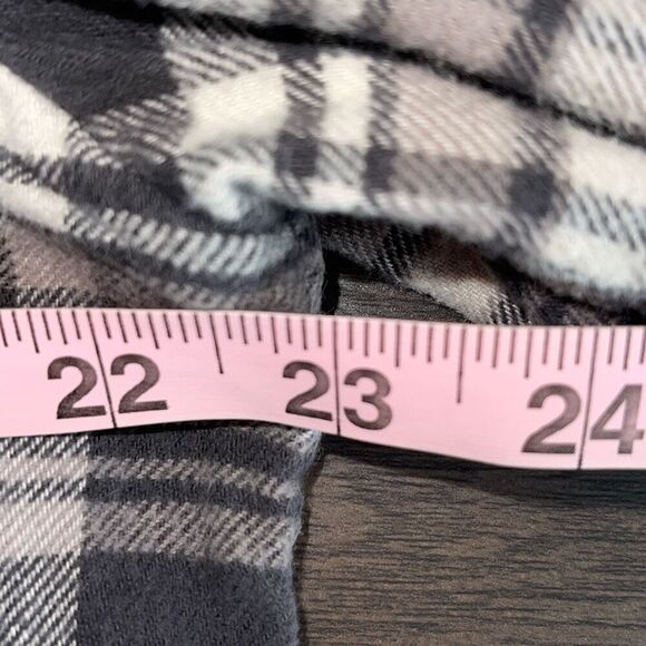 AE American Eagle Super‎ Soft Flannel Plaid Shirt Button Down Gray Size Large - Picture 8 of 9